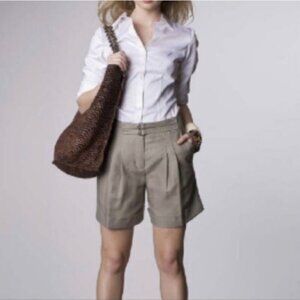 Jodi Arnold x The Limited High Rise Pleated Linen Blend Shorts-Size 4 (NWT)